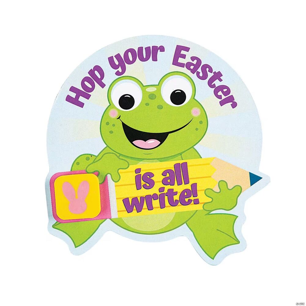 Frog Easter Cards with Eraser - 24 Pc.